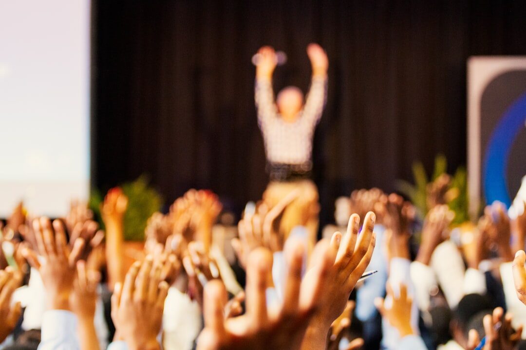 confident leader addressing audience